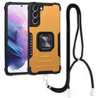 For Samsung Galaxy S22+ 5G Lanyard Aluminum and TPU Phone Case(Gold) - 1