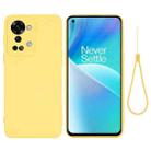 For OnePlus Nord 2T Pure Color Liquid Silicone Shockproof Phone Case(Yellow) - 1