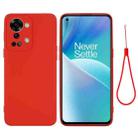 For OnePlus Nord 2T Pure Color Liquid Silicone Shockproof Phone Case(Red) - 1
