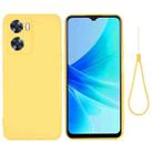 Pure Color Liquid Silicone Shockproof Phone Case for OPPO A57 4G/A77 4G/A77S 4G/A57S/A57E 4G/ OnePlus Nord N20 SE 4G(Yellow) - 1