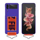 For Samsung Galaxy Z Flip4 PC Shockproof Folding Protective Phone Case with Lanyard(Klein Blue) - 1