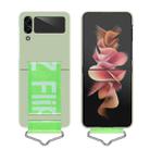 For Samsung Galaxy Z Flip4 PC Shockproof Folding Protective Phone Case with Lanyard(Light Green) - 1