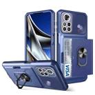 For Xiaomi Poco X4 Pro 5G Card Ring Holder PC + TPU Phone Case(Blue) - 1