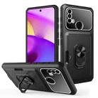 For Motorola Moto E40 / E20 Card Ring Holder PC + TPU Phone Case(Black) - 1