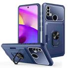 For Motorola Moto E40 / E20 Card Ring Holder PC + TPU Phone Case(Blue) - 1