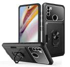 For Motorola Moto G60 Card Ring Holder PC + TPU Phone Case(Black) - 1