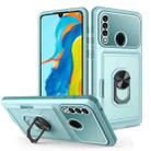 For Huawei P30 Lite Card Ring Holder PC + TPU Phone Case(Light Green) - 1