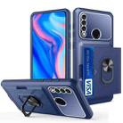 For Huawei Y9 Prime 2019 Card Ring Holder PC + TPU Phone Case(Blue) - 1