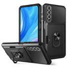 For Huawei Y9s Card Ring Holder PC + TPU Phone Case(Black) - 1
