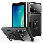 For ZTE Blade L210 Card Ring Holder PC + TPU Phone Case(Black) - 1