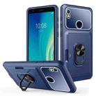 For ZTE Blade L210 Card Ring Holder PC + TPU Phone Case(Blue) - 1