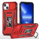 For iPhone 14 Armor PC + TPU Camera Shield Phone Case (Red) - 1