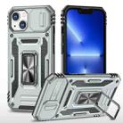 For iPhone 14 Armor PC + TPU Camera Shield Phone Case (Grey) - 1