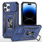 For iPhone 14 Pro Armor PC + TPU Camera Shield Phone Case(Navy Blue) - 1