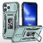 For iPhone 13 Pro Armor PC + TPU Camera Shield Phone Case (Alpine Green) - 1