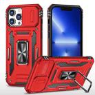 For iPhone 13 Pro Armor PC + TPU Camera Shield Phone Case (Red) - 1