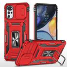 For Motorola Moto G22 Armor PC + TPU Camera Shield Phone Case(Red) - 1