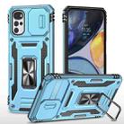 For Motorola Moto G22 Armor PC + TPU Camera Shield Phone Case(Light Blue) - 1