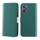 For OPPO Reno7 A Candy Color Litchi Texture Leather Phone Case(Dark Green) - 1