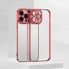 For iPhone 14 Plus Electroplating High Transparent TPU Phone Case (Red) - 1