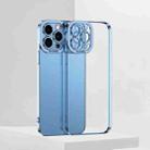 For iPhone 14 Plus Electroplating High Transparent TPU Phone Case (Blue) - 1