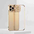 For iPhone 14 Plus Electroplating High Transparent TPU Phone Case (Gold) - 1