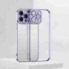 For iPhone 14 Pro Max Electroplating High Transparent TPU Phone Case (Purple) - 1