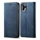 For Noting Phone 1 Denim Texture Casual Style Leather Phone Case(Blue) - 1