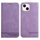 For iPhone 13 mini Strong Magnetic Leather Case (Purple) - 1