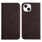 For iPhone 13 mini Strong Magnetic Leather Case (Brown) - 1
