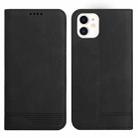 For iPhone 12 mini Strong Magnetic Leather Case (Black) - 1