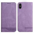 For iPhone XS Max Strong Magnetic Leather Case(Purple) - 1