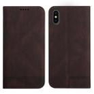 For iPhone XS Max Strong Magnetic Leather Case(Brown) - 1