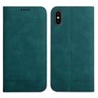 For iPhone X / XS Strong Magnetic Leather Case(Green) - 1