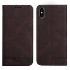 For iPhone X / XS Strong Magnetic Leather Case(Brown) - 1
