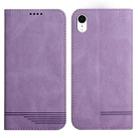 For iPhone XR Strong Magnetic Leather Case(Purple) - 1
