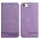 For iPhone SE 2022 / SE 2020 / 8 / 7 Strong Magnetic Leather Case(Purple) - 1