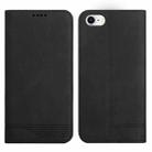For iPhone SE 2022 / SE 2020 / 8 / 7 Strong Magnetic Leather Case(Black) - 1