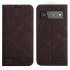 For Google Pixel 6 Strong Magnetic Leather Case(Brown) - 1