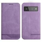 For Google Pixel 6 Pro Strong Magnetic Leather Case(Purple) - 1