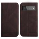 For Google Pixel 6 Pro Strong Magnetic Leather Case(Brown) - 1