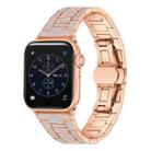 Diamond Metal Watch Band For Apple Watch Ultra 49mm&Watch Ultra 2 49mm / Series 9&8&7 45mm / SE 3&SE 2&6&SE&5&4 44mm / 3&2&1 42mm(Rose Gold) - 1