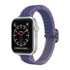 Wave Small Waist Nylon Watch Band For Apple Watch Series 8&7 41mm / SE 2&6&SE&5&4 40mm / 3&2&1 38mm(Midnight Blue) - 1