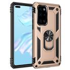 For Huawei P40 Shockproof TPU + PC Protective Case with 360 Degree Rotating Holder(Gold) - 1