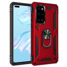 For Huawei P40 Shockproof TPU + PC Protective Case with 360 Degree Rotating Holder(Red) - 1