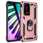 For Huawei P40 Pro Shockproof TPU + PC Protective Case with 360 Degree Rotating Holder(Rose Gold) - 1