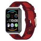 For Huawei Watch Fit 2 Nylon Woven Watch Band(Red Stripes) - 1