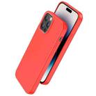 For iPhone 14 Pro Max hoco Pure Series Liquid Silicone Phone Case (Red) - 1