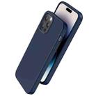 For iPhone 14 Pro Max hoco Pure Series Liquid Silicone Phone Case (Blue) - 1