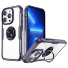 Shockproof Transparent TPU + Acrylic Protective Phone Case with Ring Holder For iPhone 14 Pro Max(Blue) - 1